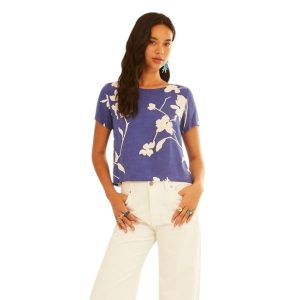 BLUSA VISCOSA ESTAMPADA AZUL XANTIK