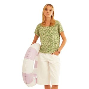CAMISETA VISCOSA ESTAMPADA VERDE XANTIK