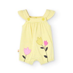 Pelele punto listado de bebé bicolor