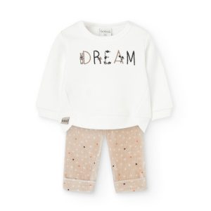 Conjunto punto de bebé estampado topos