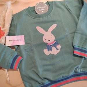 Sudadera niña con liguilla conejo