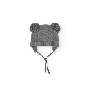 Gorro pompones gris