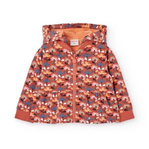 Chaqueta felpa estampado flores