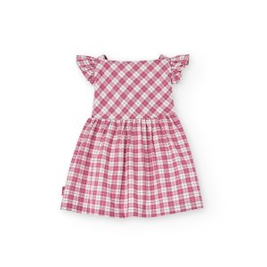Vestido de tejido cuadros de bebé niña cuadros multicolor