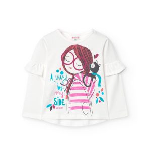 Camiseta punto de bebé niña -BCI blanco químico