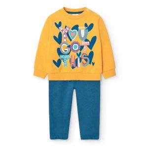 Conjunto mostaza corazones