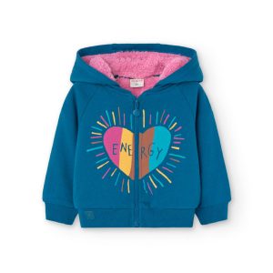 Chaqueta felpa de bebé niña indigo