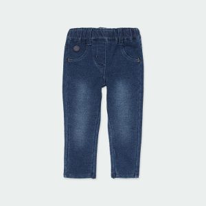 Pantalón felpa denim niña
