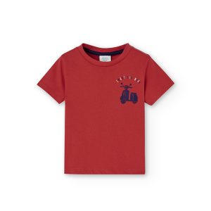 Camiseta punto estampada de bebé niño rojo