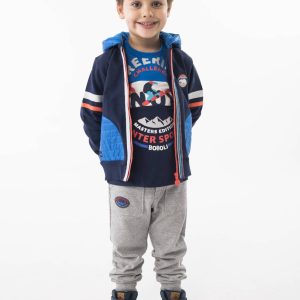 Chaqueta felpa de bebé niño -BCI marino