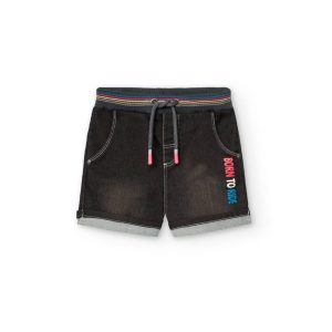 Bermudas denim punto de bebé -BCI BLACK