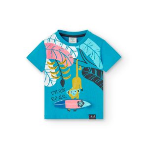Camiseta punto “hojas” de bebé niño canard