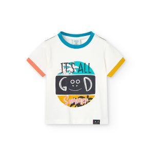 Camiseta punto “summer” de bebé niño blanco químico