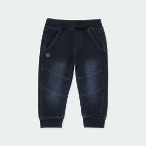 Pantalón felpa denim niño