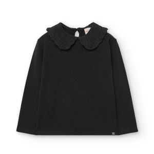 Camiseta punto elástico de niña -BCI NEGRO