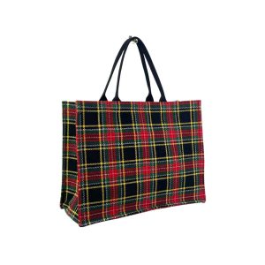 Bolso Shopper Check Tweed de Algodón para Mujer