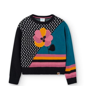 Jersey tricotosa “Flor” de niña