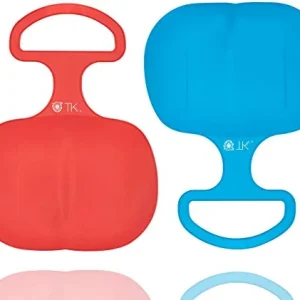 Juego de 2 trineos Bob azul y rojo – para niños para andar en trineo