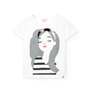 Camiseta punto elástico de niña -BCI blanco