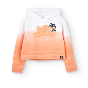 Sudadera felpa con capucha de niña peach