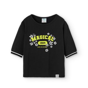 Camiseta punto “1984” de niña NEGRO