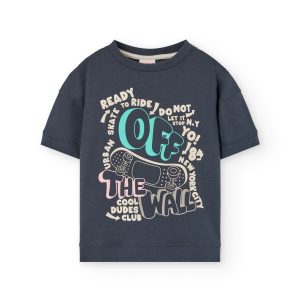 Camiseta punto antracita letras