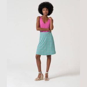 FALDA VISCOSA ESTAMPADA TURQUESA SURKANA