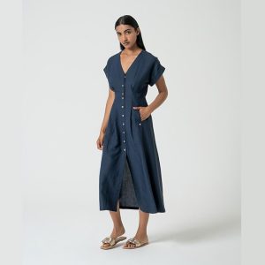 VESTIDO VISCOSA LINO MARINO SURKANA