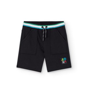 Bermudas felpa de niño NEGRO