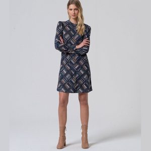 Vestido Corto Estampado Azul Surkana