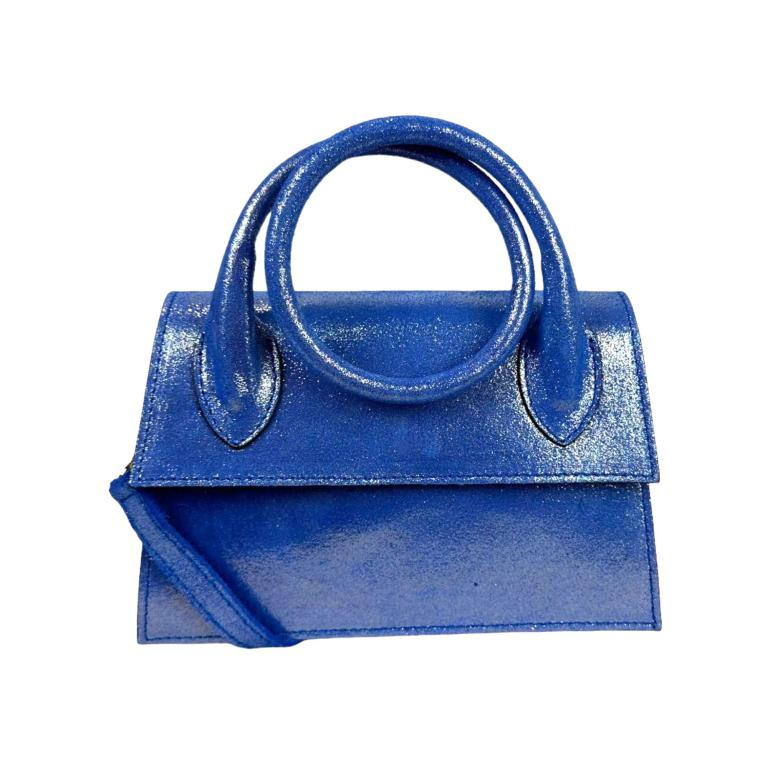 Bolso Bandolera de Piel con Asa Larga Moldeable y Efecto Brillante Mujer - Imagen 6