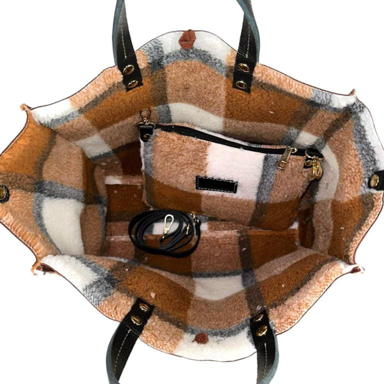 Bolso Shopper de Ante & Terciopelo Reversible Mujer con Bolsito Extra - Imagen 9