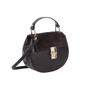 Bolso de piel con solapa animal