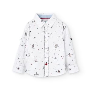 Camisa popelín estampada de bebé niño estampado gaviotas