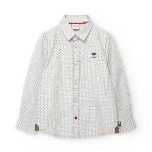 Camisa oxford manga larga estampado topitos