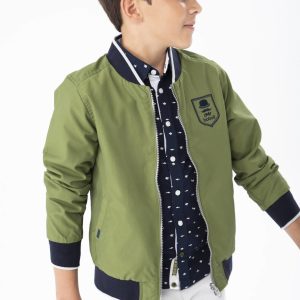 Cazadora tejido técnico de niño olive