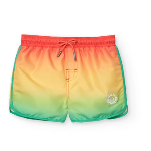 Bañador de tejido técnico de niño carmín