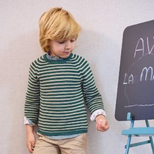 Jersey rayas verde-camel