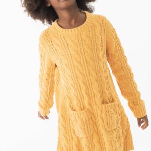 Vestido tricotosa mostaza