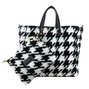 Bolso Shopper de Ante & Terciopelo Reversible Mujer con Bolsito Extra