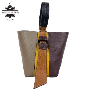 Bolso Tipo Cubo de Piel Multicolor y Exclusivo con Bolso Interior para Mujer