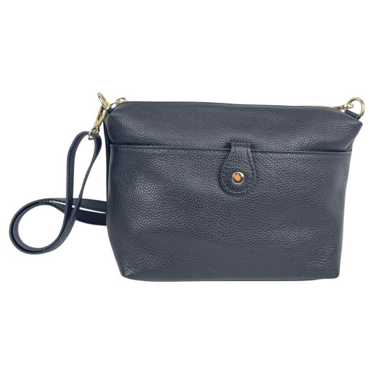 Bolso Bandolera en Piel Italiana con Bolsillo Frontal Bajo Mini Solapa de Botón y Cierre de Cremallera Mujer - Imagen 9