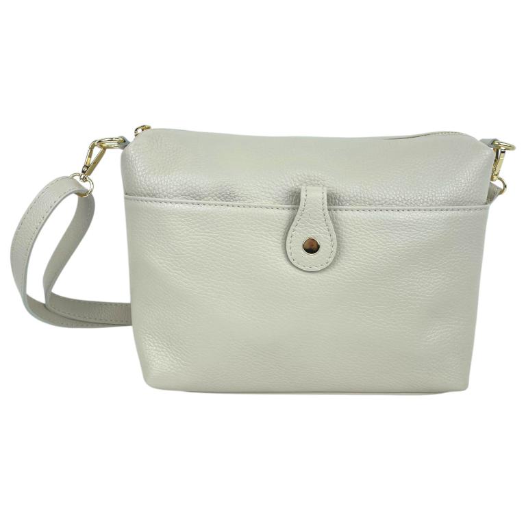 Bolso Bandolera en Piel Italiana con Bolsillo Frontal Bajo Mini Solapa de Botón y Cierre de Cremallera Mujer - Imagen 7