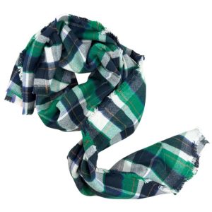 Amplia Bufanda de Algodón para Mujer con Diseño de Cuadrados y Bonito Diseño