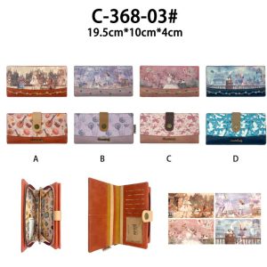 Cartera Sintética con Diseño Muñeca Sweet Candy, Caja y Espacio para Tarjetas de Mujer