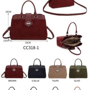 Amplio Bolso de Mano Sintético tipo Maletín Coveri Collection de Mujer con 3 Compartimentos