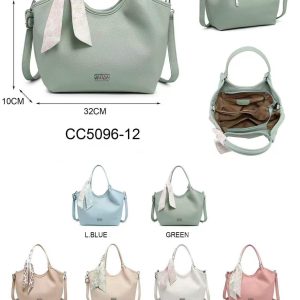 Bolso de Mano Sintético Coveri Collection con Lazo Decorativo Frontal y Bolsillo Trasero para Mujer