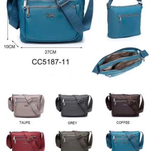 Bolso de Hombro en Tela Nylon Coveri Collection con Multicompartimentos para Mujer