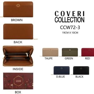 Cartera Sintética de Mujer Coveri Collection con Caja, Espacio para Tarjetas y Bolsillo Interno