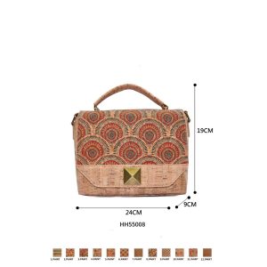 Bolso de Mano Ecológico en Corcho para Mujer con Asa Corta y Solapa